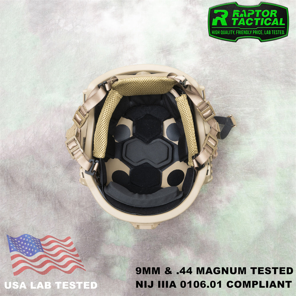 RAPTOR TACTICAL UHMWPE WENDY SL STYLE HIGH CUT BALLISTIC HELMET