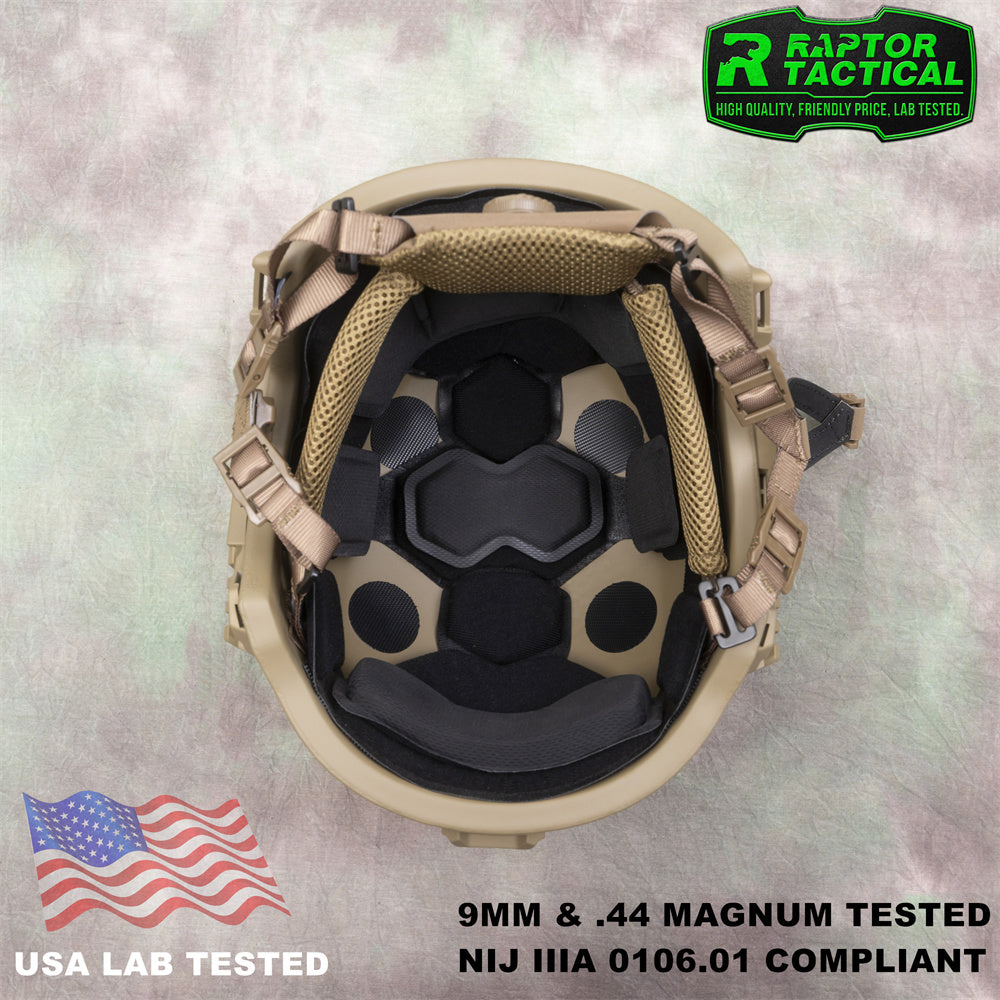 RAPTOR TACTICAL UHMWPE WENDY SL STYLE HIGH CUT BALLISTIC HELMET