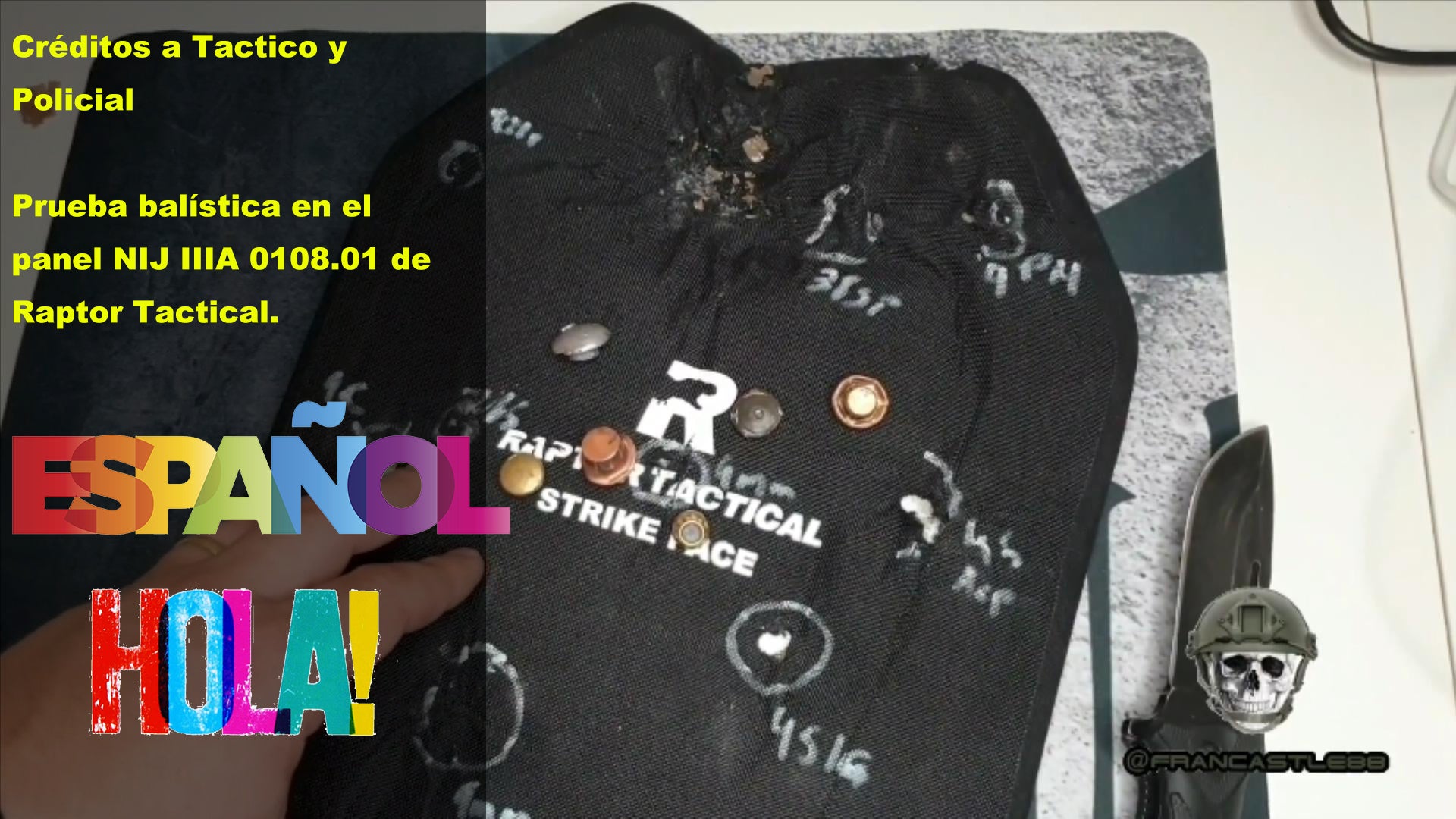 Raptor Tactical NIJ IIIA Hard Panel Ballistic Testing By Spanish