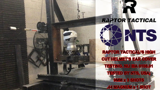 Raptor Tactical FAST Helmet Ear Cover NIJ IIIA Ballistic Testing Video By NTS USA