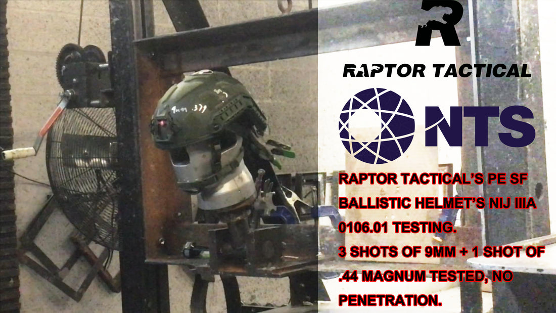 Raptor Tactical SF Cut Helmet's Ballistic Testing Video By NTS USA